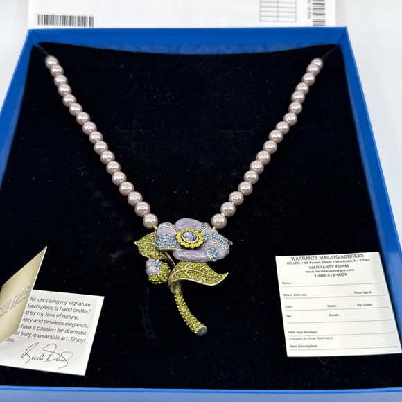 Heidi Daus Jewelry - Heidi Daus Budding Romance Rose Crystal Floral Necklace Purple NWT
